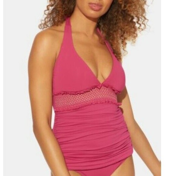 Bleu Rod Beattie Other - Bleu Rod Beattie Women's Halter Tie Neck Tankini Swimsuit Top Pink 4 $91 NWT